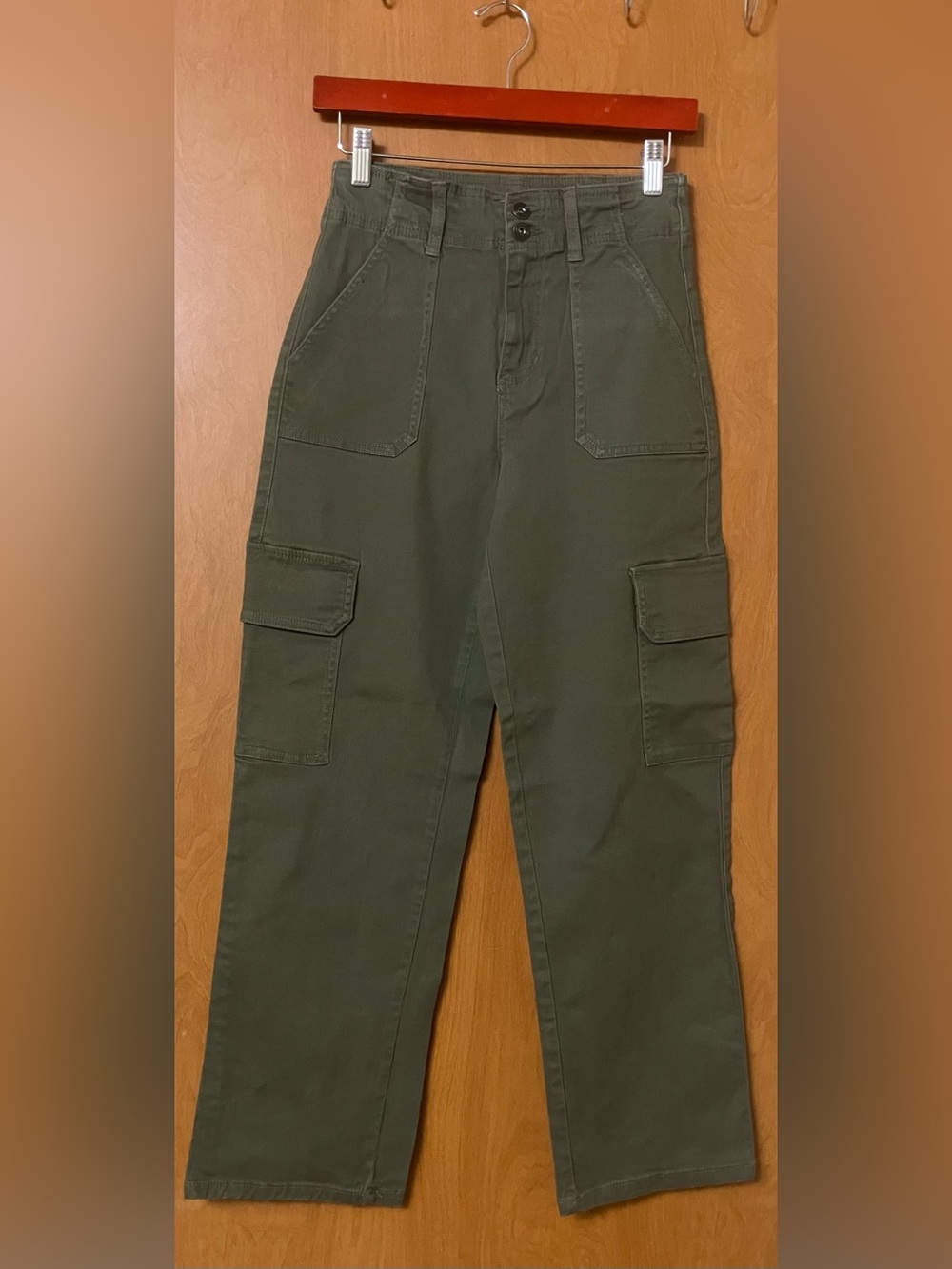 RE Generation By Celebrity Pink Women's Olive Green Relaxed Cargo Pants Size 5